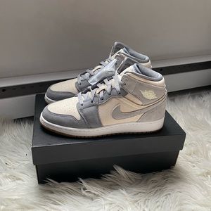 Jordan 1 Mid - Coconut Milk Grey/ 7.5 women